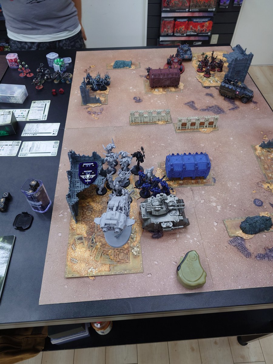 NAKA_WH's tweet photo. 本日はストアにて初ナラティブ!!
750ptで2戦ほど遊んできました。

結果は惨敗…
コンパト＋αの編成でどこまで出来るかの挑戦でしたが、下振れ時の想定が甘かった事と、アビリティやデタッチメントルールがうろ覚えなのが良くなかった。
アルマゲドンは守れなかったよ…

対戦ありがとうございました!! https://t.co/p68fzqFWRD