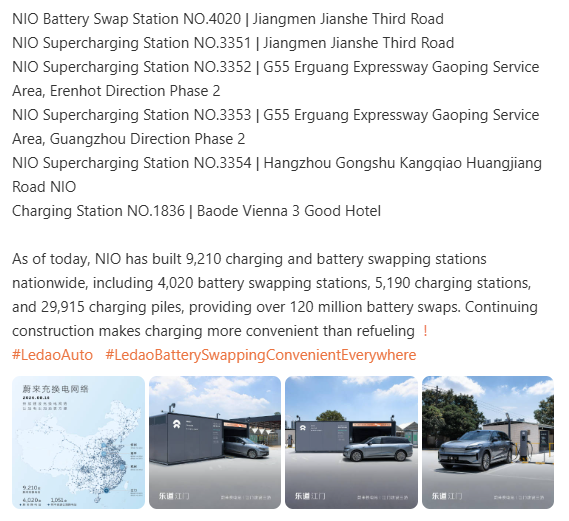 Klp168's tweet photo. As of today, NIO has built 9,210 charging and battery swapping stations nationwide, including 4,020 battery swapping stations, 5,190 charging stations, and 29,915 charging piles 🪫⚡️🔋
$NIO https://t.co/L3oGjFesWa