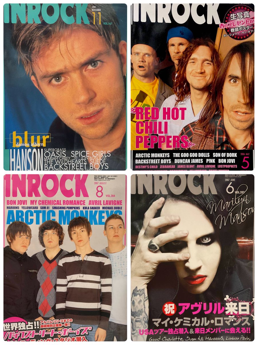 bunkenandrock's tweet photo. 【インロック INROCK 】バックナンバー入荷しました。https://t.co/nQFBioQKIX←こちらからご購入になれます。文献書院ブンケンロックサイドにて出品中 #インロック #INROCK #ブラー #レッド・ホット・チリ・ペッパーズ
#マリリンマンソン #アークティック・モンキーズ #ジェニファー・ロペス #マイ・ケミカル・ロマンス #クリスティーナ・アギレラ #アヴリル・ラヴィーン #古本 #通販 #神保町