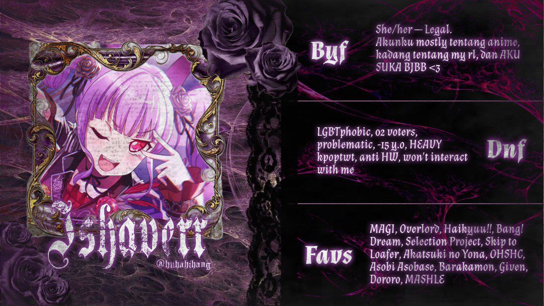 huhahihang's tweet photo. HAIHAIHAI #anitwt ayo berteman sama ak karna akunku flop, ak maw jbjb brutal jugkk😈😈 yang hmu-in ak akan ku hyu-in (bonus ketcup mandjahh💋)
like/rt r appreciated https://t.co/C7PqZxjqlK
