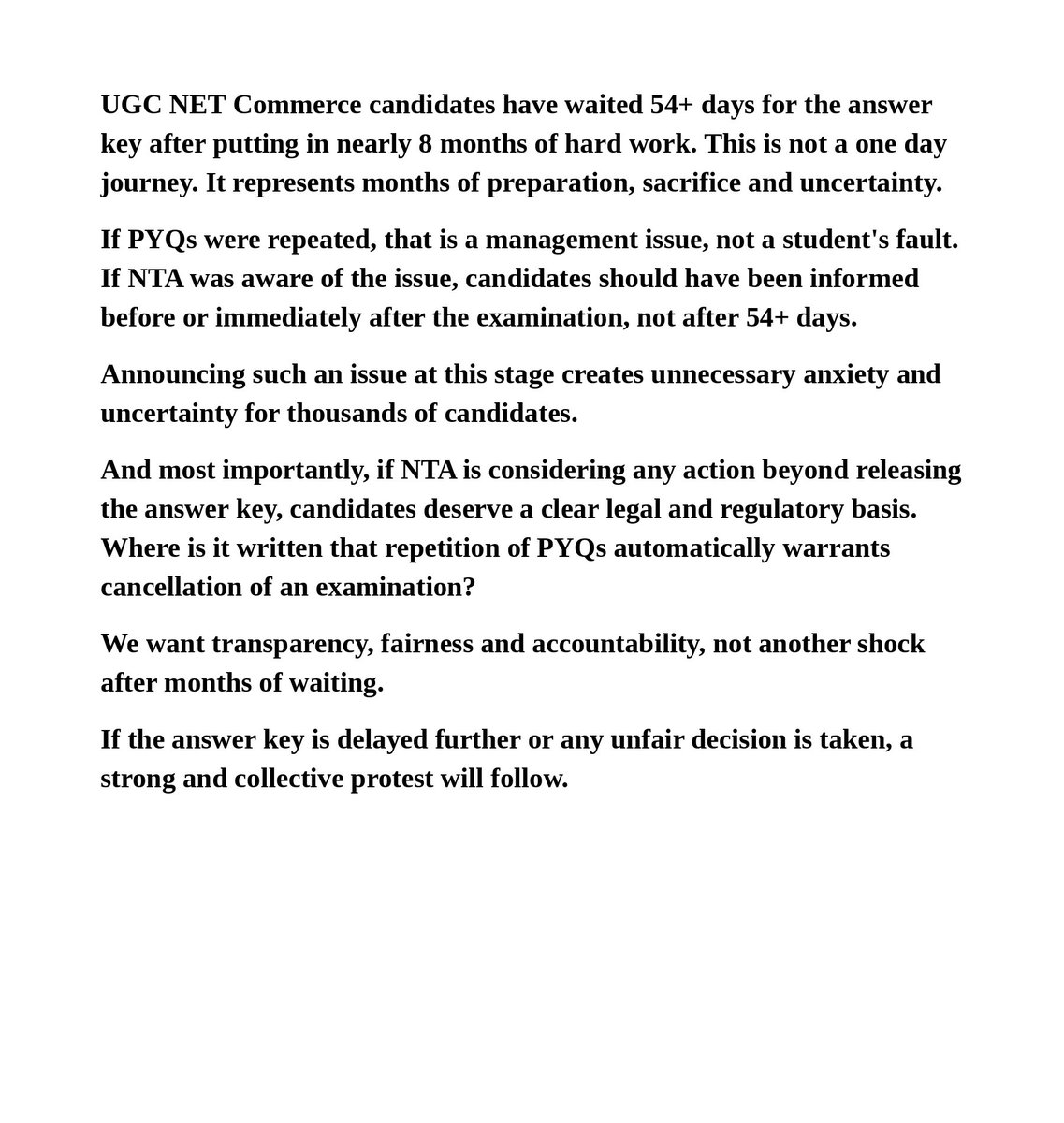 ss_swapneswar's tweet photo. There is nothing wrong with PYQ. @NTA_Exams Please release ugc net commerce answer key without any further delay. we want answer key today. https://t.co/AShn5qaZDh