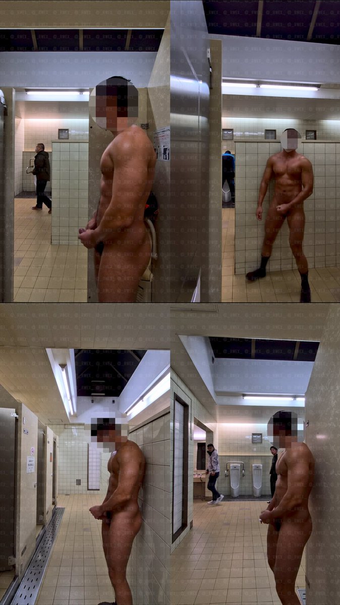 _rwex_3rd_'s tweet photo. 動画番号：⑦
深夜PAトイレで大胆露出！最初はバレないように死角に隠れながらシコるも、結局興奮高まり人の出入りも気にせず個室を出たままオナニー...するとノンケ2人組が小便器へ。ヤンチャな風貌に興奮し、死角を飛び出してオナニー見せつけ！「通報！通報！」と連呼され大興奮...射精なし(約4分) https://t.co/H2HQbXy74i