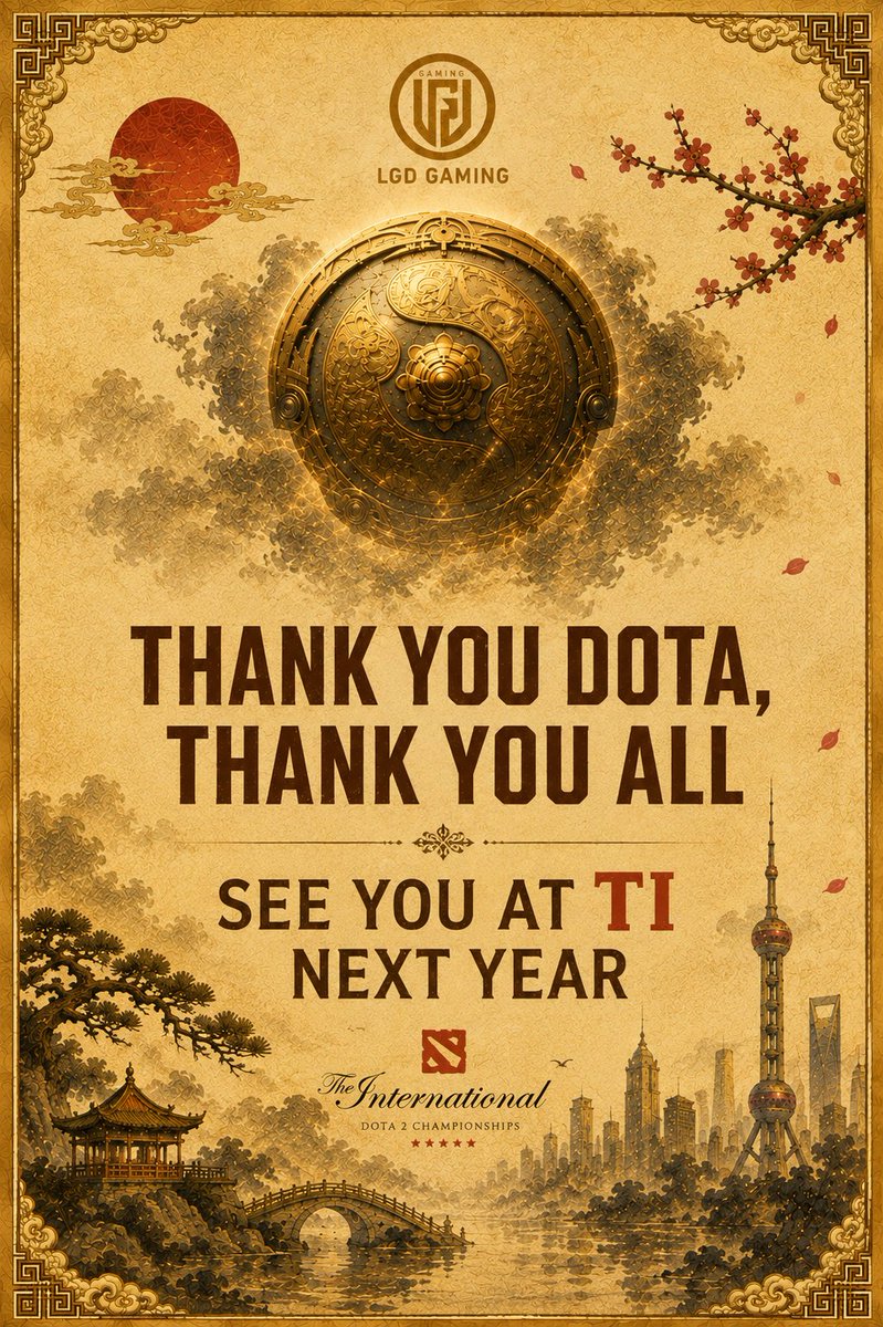 LGDgaming's tweet photo. Our TI journey ends here.  We gave everything until the very end — and we’re proud of you.

@yumadota
@TopsonDota
@Wisper_dota2
@Thiolicordota
@kj_dota
@kaffurtado
We love Dota.  Thank you, everyone. Thank you, TI.  See you next year. ❤️ https://t.co/s5rDcsCj2f