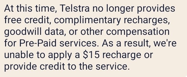 Chelsea82430101's tweet photo. @Telstra @Telstra_news LATEST ACT OF UNASHAMED, BLATANT CORPORATE GREED -  But WORSE - TARGETING THE VULNERABLE FOR PROFIT, THE SAME WEEK THAT GREEDY CEO BRADY GETS AN $8 MILLION BONUS, DESPITE THE RECENT OUTAGE.

LAST STRAW. https://t.co/Hqor0Bk1b6