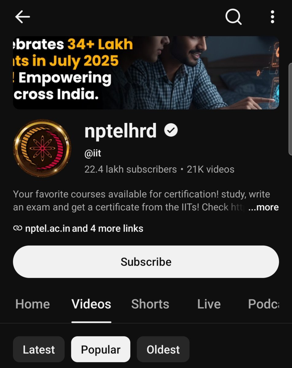 mxtaverse's tweet photo. National Programme on Technology Enhanced Learning (NPTEL) was launched in 2003. The largest repository of STEM courses in the world, by top IIT profs and completely free. Goated initiative. https://t.co/yDurvKv2Iw