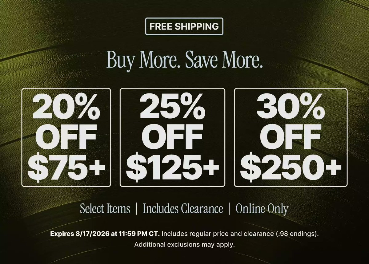 SOLELINKS's tweet photo. Ad: Buy More Save More Sale via Hibbett Sale, discount applied in cart      

20% off orders $75+   
25% off orders $125+   
30% off orders $250+      

SHOP => https://t.co/Ds79KbSLA0 https://t.co/d6WIbQfvdn