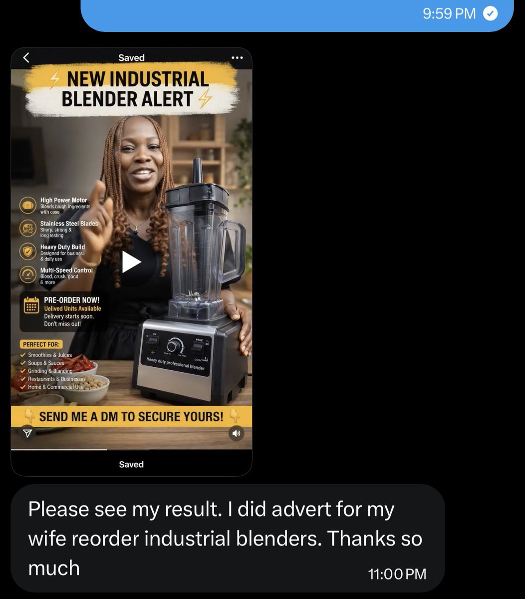 dolfinmediahub's tweet photo. This just melted me 😭
A guy used my free Al UGC guide to make a video for HIS WIFE'S business 
I'm so proud.
Tag me in yours. I'm crying and reposting ❤️ https://t.co/M6sNLXdF6Z