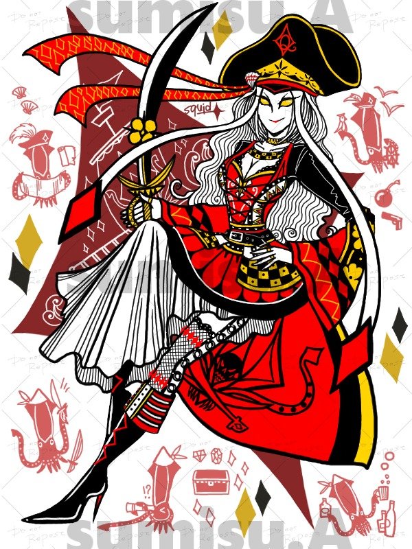 Xqc9ZQY8c6XuKxT's tweet photo. ♦QUEEN　squid🦑

#イラスト https://t.co/cbXYcwkrbK