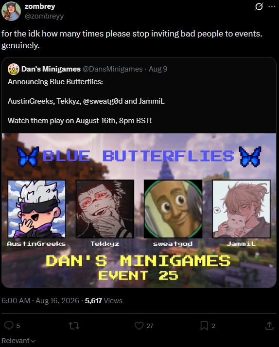Tekkyz__'s tweet photo. Top Tier Gaslighting

If you haven't seen this already Zombreyy has BEEN tryna take me down multiple times. https://t.co/MuYqsf6uQa