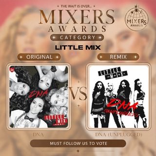 TheMixersAwards's tweet photo. ✨ ORIGINAL VS REMIX ✨

It’s time to choose your favourite and decide which version deserves the crown! 👑

🗳️ HOW TO VOTE:
• Poll votes = 1 point
• Comment votes = 2 points 💥
• Comment votes only count if you follow us! https://t.co/fI0u9Mx1ef