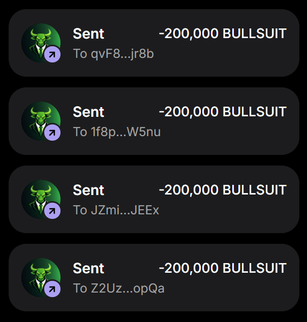 BullInaSuit's tweet photo. Every wallet gets 100,000 $BULLSUIT   
Just drop your $SOL address  

Follow @SigmaBullX &amp; RT PINNED🔄 

800 First  #Solana https://t.co/vB67UrQ0QL