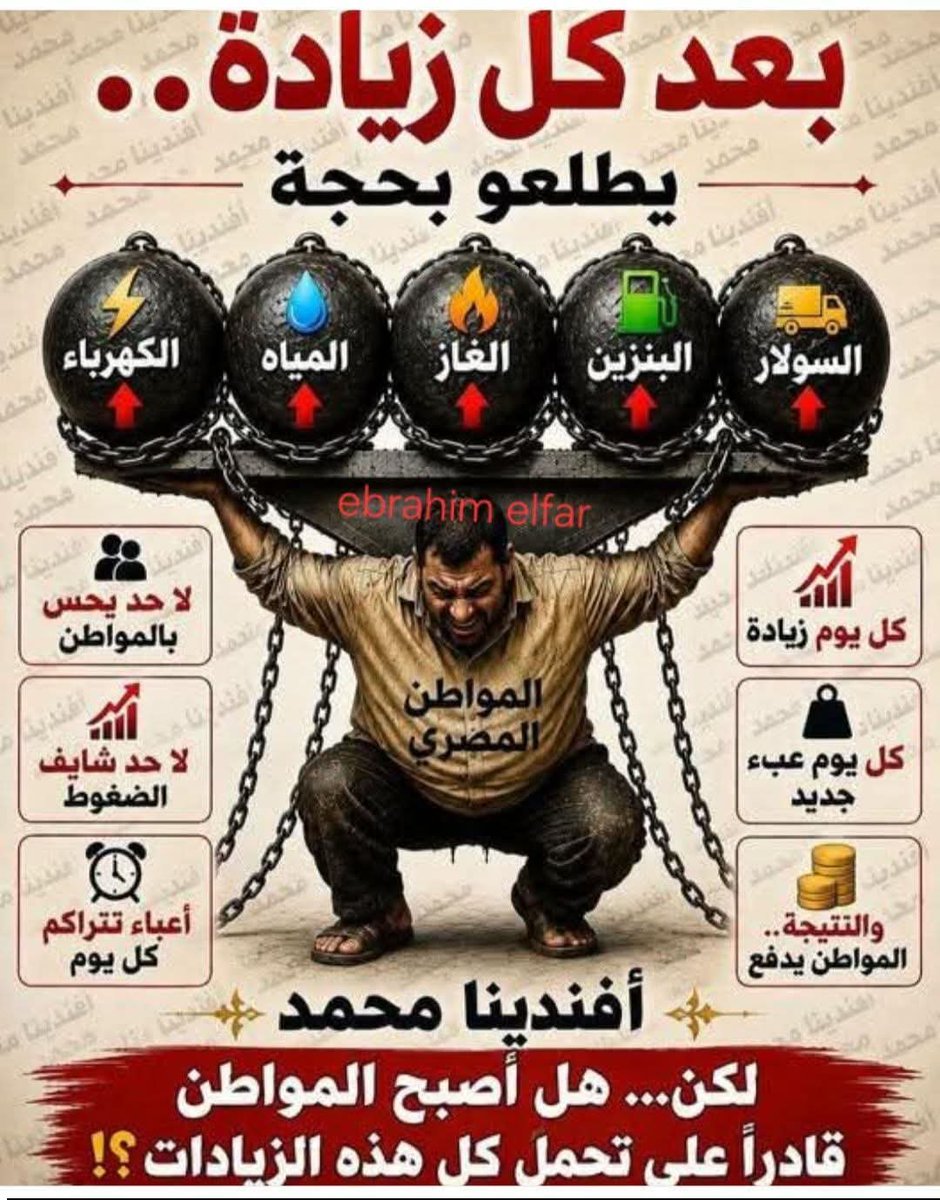 samahnasse761's tweet photo. كله يشارك كفاية وصل صوتنا 

صندوق النقد بيتحكم فينا ليه

#اقالة_حكومةمدبولى_واجب_وطنى

#ترحيل_اللاجئين_واجب_وطنى 

#لا_لتحكم_صندوق_النقد

المواطن مش عارف يعيش 
ارحلى ياحكومة كفاية كدا صندوق النقد واللاجئين والمفوضية والاتحاد الأوروبي 
نريد حكومة  تخاف على الشعب وتراعى مصالحه
👇👇 https://t.co/mkbAoV2tGq