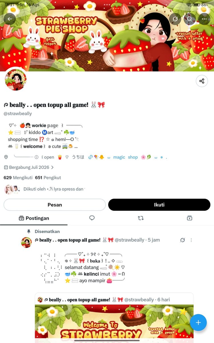 mlkycoo's tweet photo. help rt, tolong... 💔🥹

sedih banget, barusan aja aku dapet info kalau ada yang nyuri layout &amp; foto profilku untuk jualan 😖

buat yang nemu akun ini @strawbeally, tolong tandain dan hati-hati ya semuanya

#bealanja #zonauangㅤ https://t.co/j0TGOAHfKQ