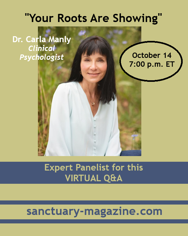 Sanctuary2016's tweet photo. ON-DEMAND SCREENING 9/20-10/11 &amp; FOLLOW-UP ZOOM Q&amp;A 10/14 7pm w/ PANEL EXPERT: Dr. Carla Marie Manly
Film: “Your Roots Are Showing” 
https://t.co/z6oxwWHe3o #WheresYourSanctuary  #celebratethegray #grayblending #yourrootsareshowing #documentary #womenshealth #ageism #selfesteem https://t.co/kxms7bUNBu