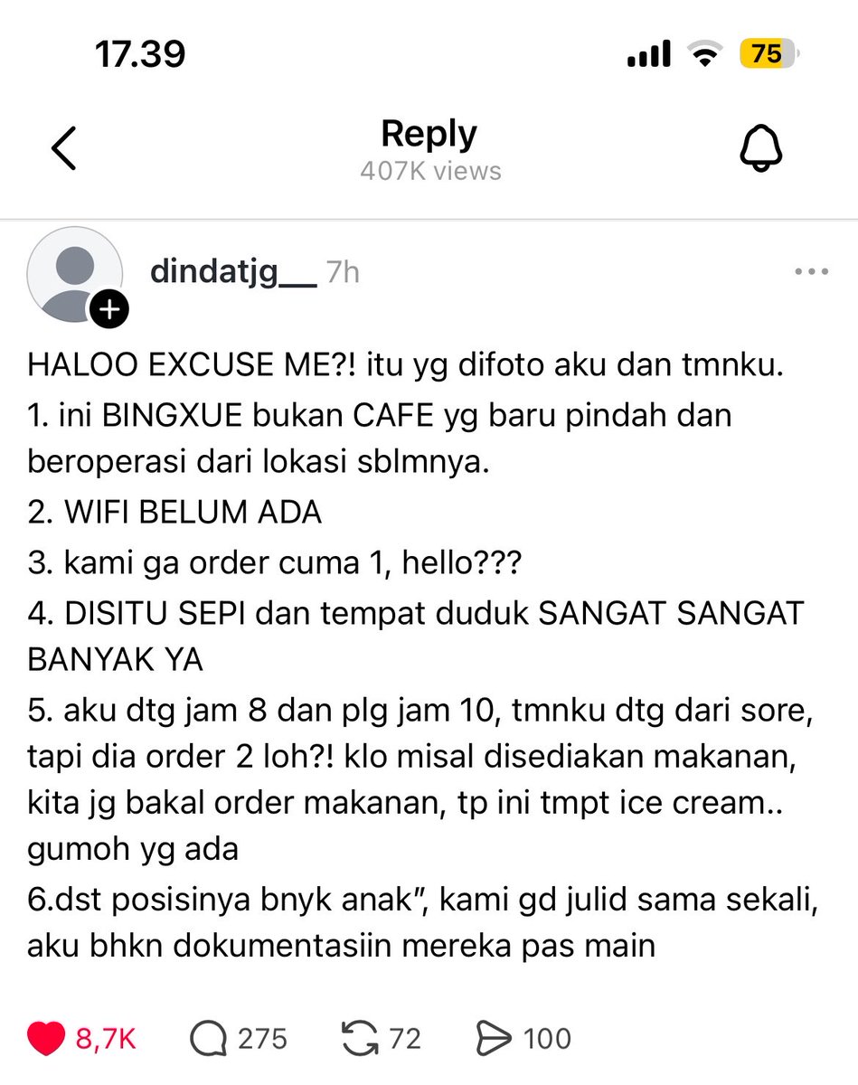naufaalgst's tweet photo. @keluhkesahkonoh yah hasil comot ya? minimal baca deh reply nya tuh yg difoto klarif karena katanya bukan di kafe. jangan cuma posting yg penting viral aja https://t.co/54UjjBrMz0