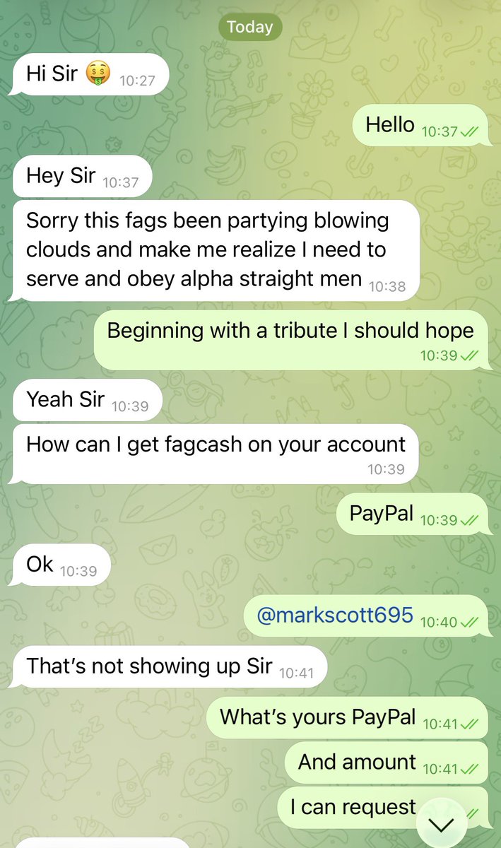 CashMasterMark2's tweet photo. Step up and serve your straight master, fags!

Telegram/ Yorkshirelad2025

#gay #straightforgay #gayforstraight #gaycontent #straight #gaytelegram #cock #faggot #gayuk #gayUS #findom #cashslave #paypig #cashmaster #Alpha https://t.co/C6O2ksV2hj
