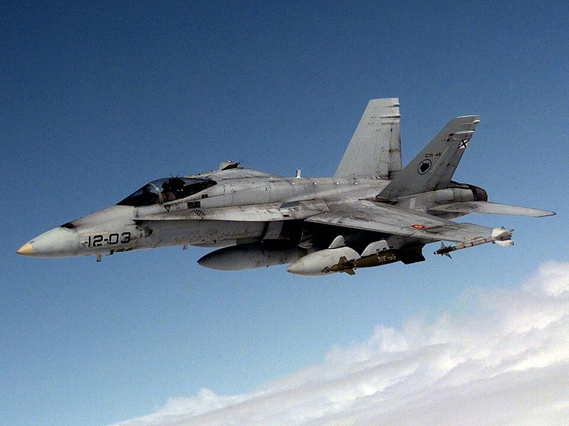 sentdefender's tweet photo. A Spanish F-18 operating under NATO air-policing authorities shot down a drone that breached Romanian airspace early Sunday, according to Romania’s Defense Ministry.

Romanian radars detected the drone entering from neighboring Moldova, about 15 miles north of Galați. The F-18 established radar contact and received authorization to engage, bringing the drone down at 05:01 local time. Debris reportedly fell in an uninhabited area.

Romania says this is the fourth drone it has shot down this year. The country has experienced repeated Russian drone incursions during the war in Ukraine, including three Russian drones shot down by Romanian F-16s in July.