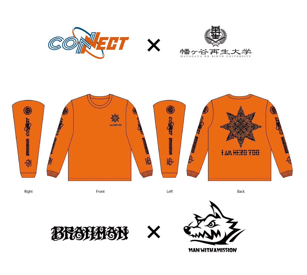 CONNECT0119's tweet photo. 🆕 熊本支援アイテム
【CONNECT × 幡ヶ谷再生大学 × BRAHMAN × MAN WITH A MISSION】
FOUR-WAY NAME ドライロングスリーブTee
💡只今より、受注受付▶️
⚠️受注期間は只今〜8/23 23:59迄⏰

詳細はこちらチェック⏬
https://t.co/CvlWPCqAwY

＠re_birth_univ 
@tacticsrecords 
@mwamjapan 
#コネクト https://t.co/FiR19vIUaS