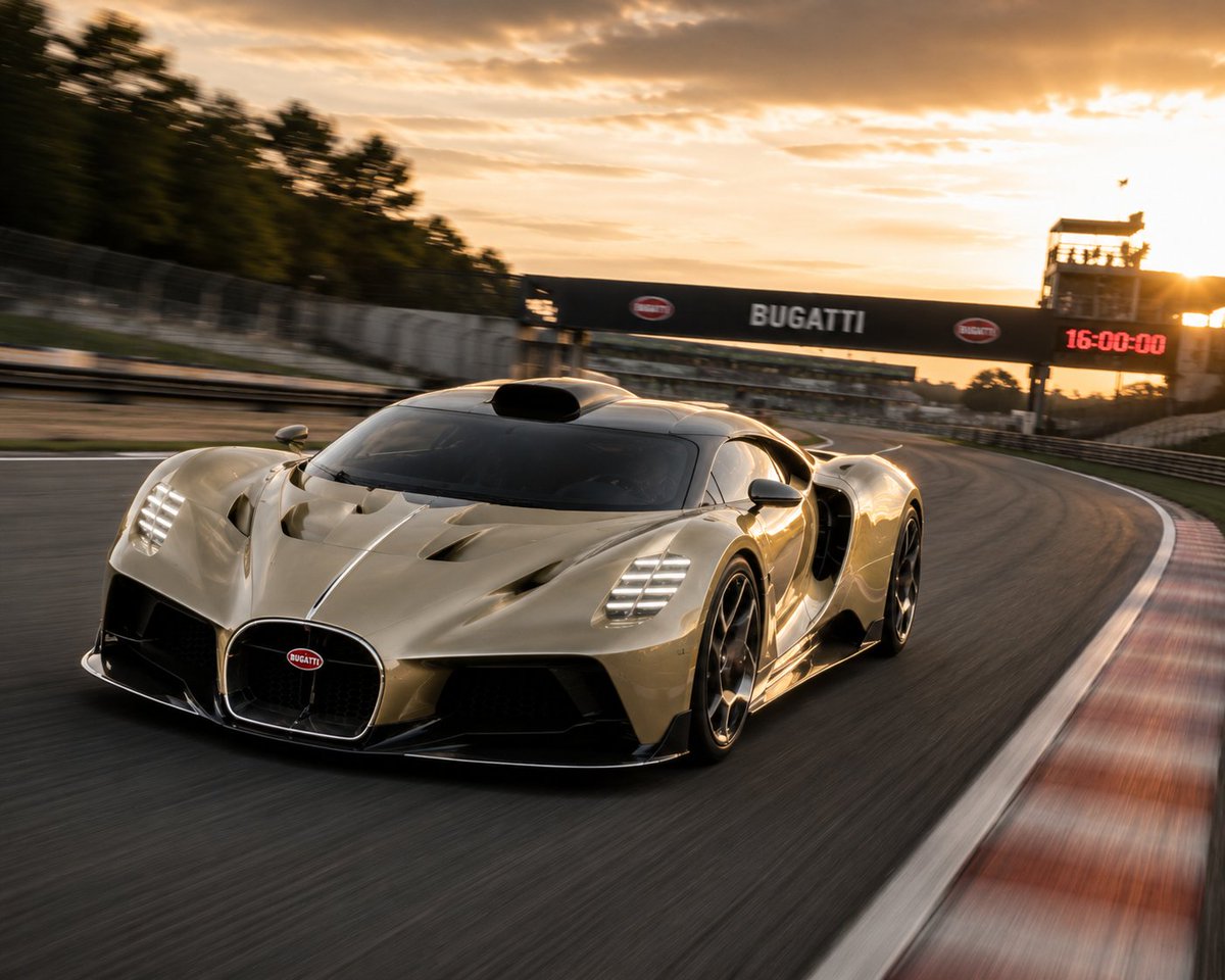 revscaler21's tweet photo. π₯ Bugatti Destrier unleashed! π
Light-gold elegance meets extreme performance. A stunning hypercar tearing through the track at sunset. Would you take this over a Chiron? π
#Bugatti #Destrier #Hypercar #Revscaler https://t.co/nvpVGpQizZ