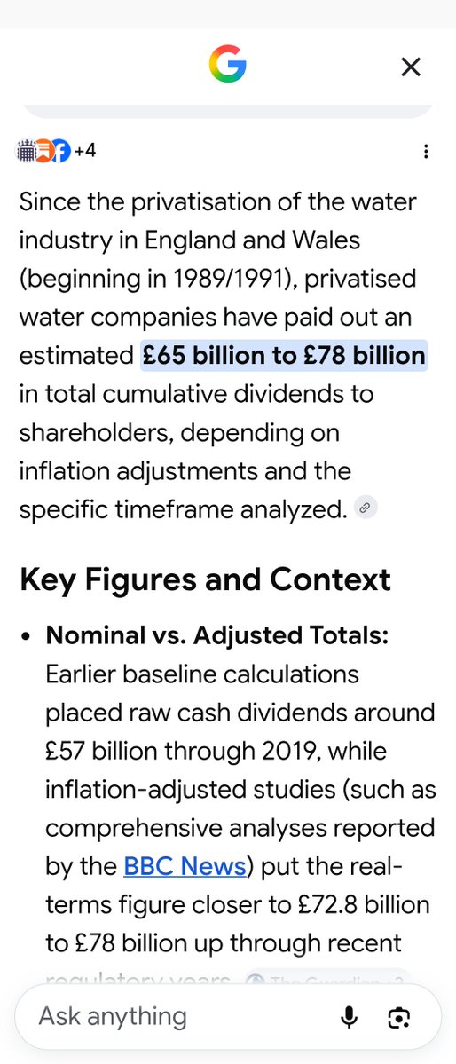 theninetyninep1's tweet photo. @ZiaYusufUK If U hadn't noticed Zia , all the Water Companies are PLCs since Maggie's Era.
So shouldn't the Responsibility fall with them to Build all these New Reservoirs not the Taxpayer.
Last I checked they'd paid out £65 Bn in dividends without even attempting to build a new Reservoir. https://t.co/H9woqF4kVP