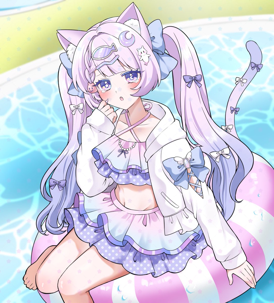歌ってみたに続き猫見さんの夏イラスト描かせていただきました