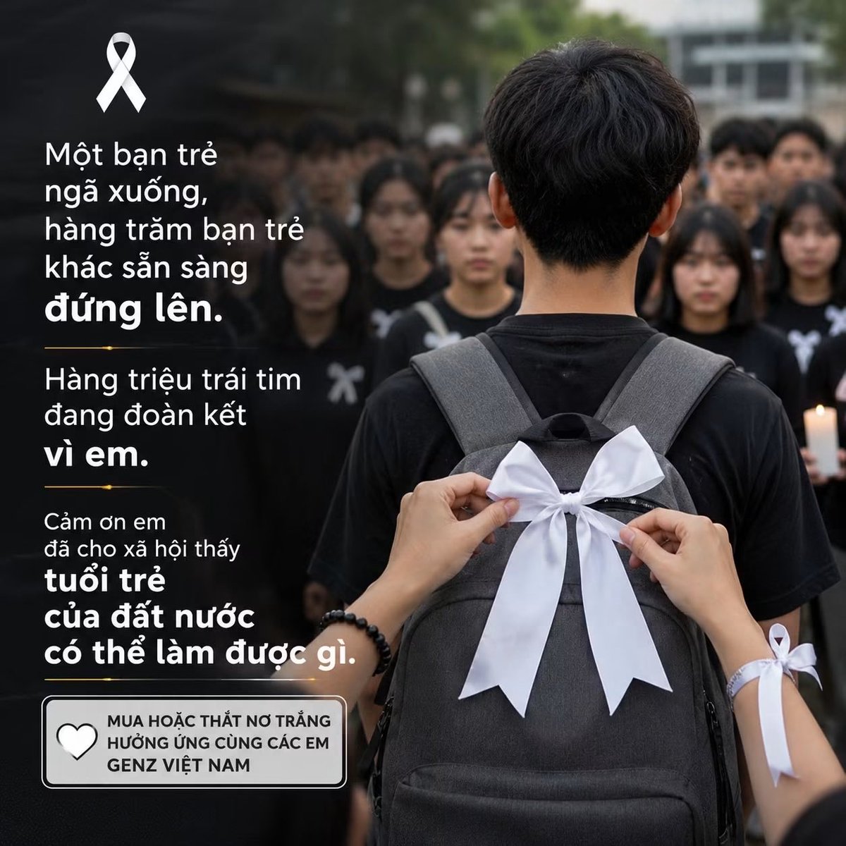 PhanvnGiang11's tweet photo. Từ Mã Lai ủng hộ phong trào các em genZ lát chị sẽ đổi avatar sang nơ trắng. Hy vọng các facebook người Việt hải ngoại chúng ta cùng nhau ủng hộ các em, 1 việc làm rất nhỏ đồng loạt thay đổi avatar sang nơ trắng ủng tinh thần cho các em. https://t.co/f4UN4xpH32