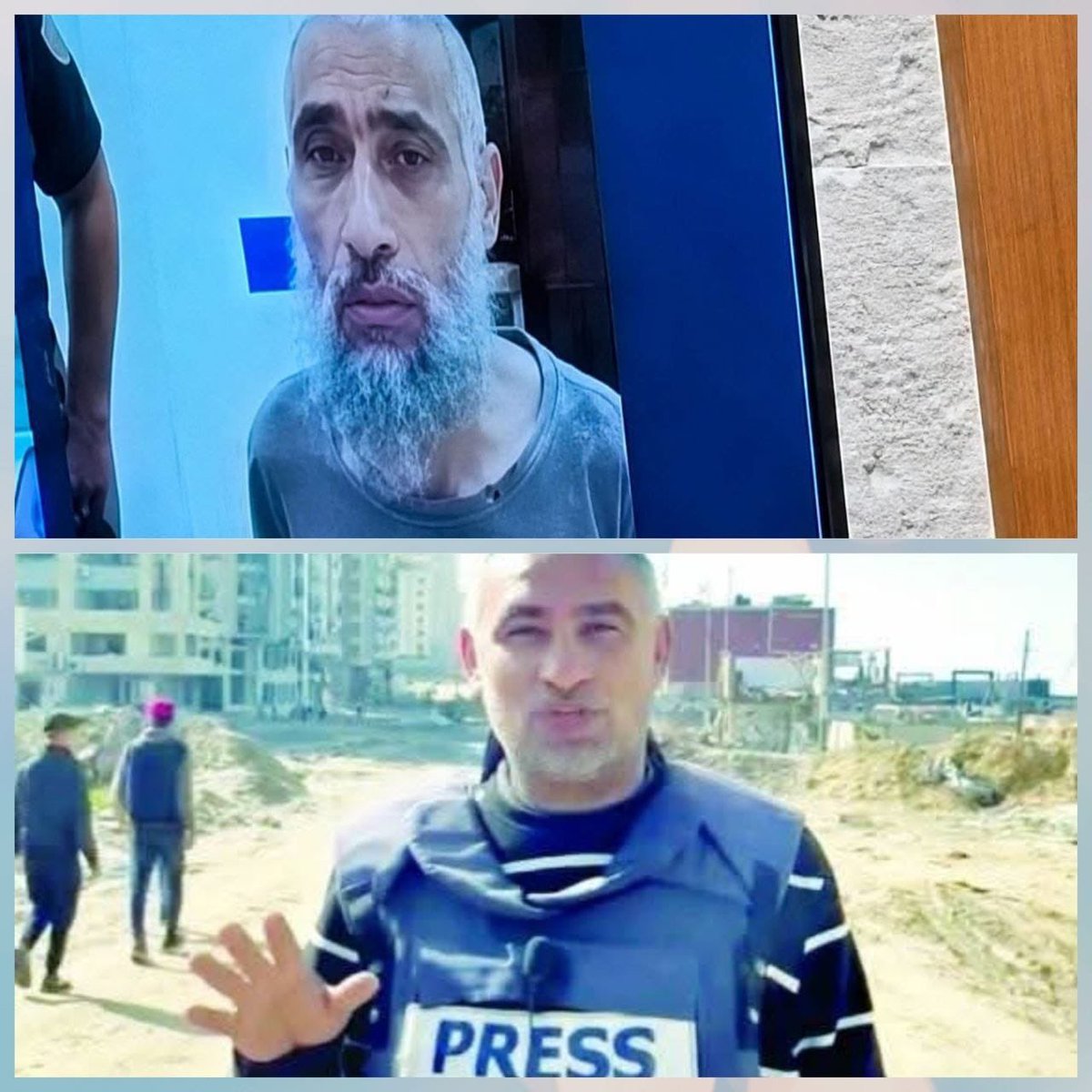 AbujomaaGaza's tweet photo. Palestinian journalist Mohammad Arab from Gaza as he appears in Israeli military court https://t.co/XWj5h1FJ9y