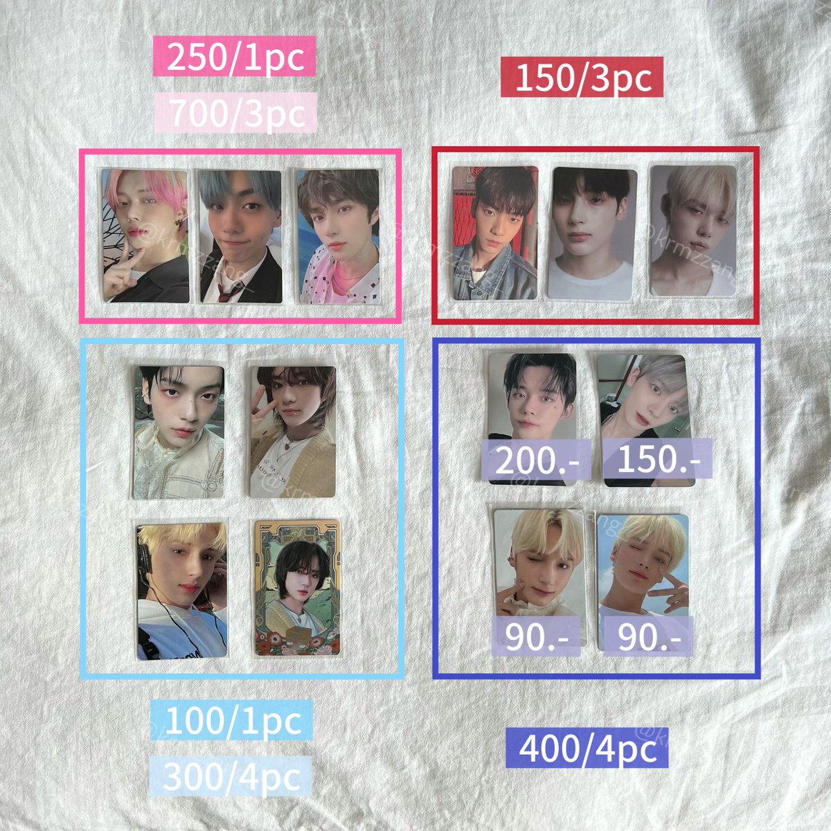 krmzzang_'s tweet photo. ꒰ wts พร้อมส่ง “̮ ꒱ 
#ตลาดนัดทีเร้ก #ตลาดนัดTXT

การ์ดยอนจุน ซูบิน บอมกยู แทฮยอน ฮยูหนิงไค
(blue hour freeze world you boy fight or eacape jewel thursday’s child)

♡ ราคาตามรูป 
♡ รับทั้งหมด 14 ใบ 1,300฿

💌 ราคารวมส่งแฟลช
💬 สั่งซื้อ/สอบถาม DM ได้เลยค่า https://t.co/xn6bOjz54h