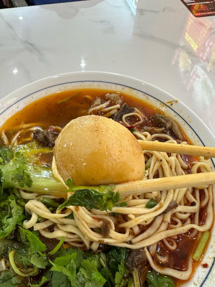 KofiKoif's tweet photo. Just found the coziest hidden noodle spot in downtown! Hand-pulled noodles with spicy beef broth hit different—can’t stop slurping. 10/10 would come back tomorrow. https://t.co/LQkgrOjRrh