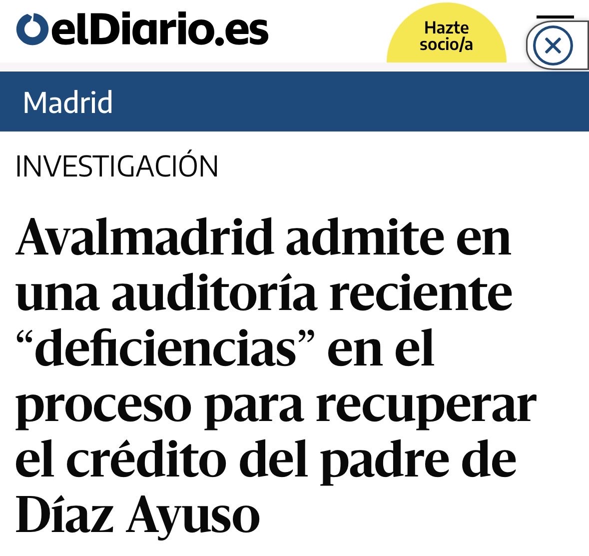EmilioDelgadoOr's tweet photo. Tanto la Asamblea de Madrid como la auditoría de Avalmadrid constataron trato de privilegio, trato preferente e irregularidades en el crédito al padre de Ayuso.
Respetó absoluto por las personas fallecidas, si. 
Y por la verdad también. https://t.co/GTV1v7yIkO