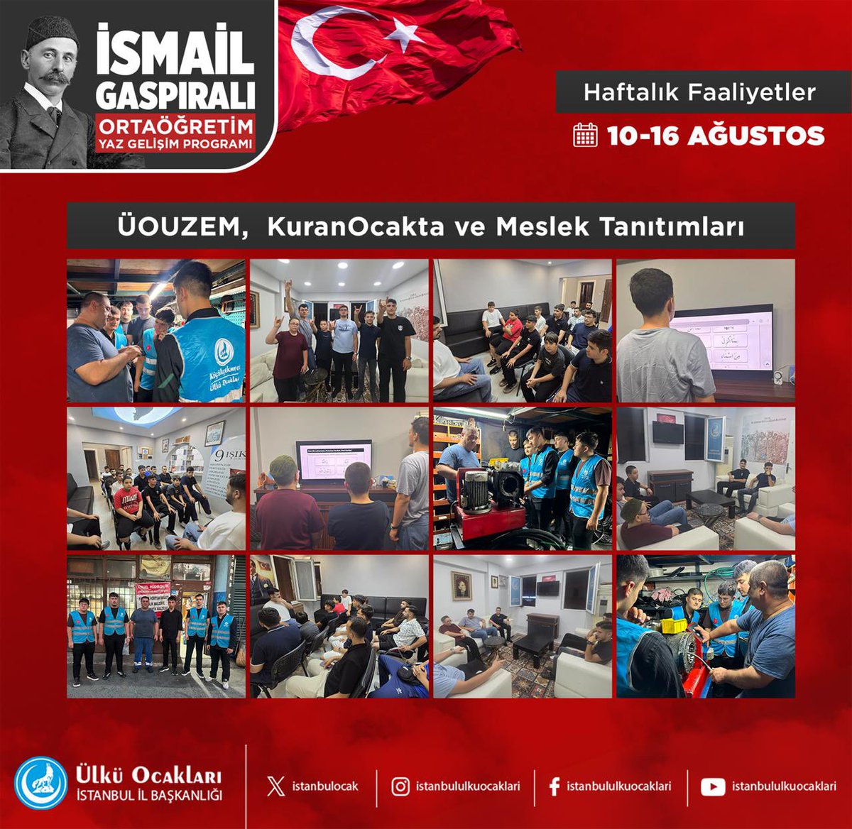 Aalparslandogan's tweet photo. Ülkü Ocakları İstanbul İl Başkanlığı olarak, Ülkü Ocakları Genel Merkezimizin öncülüğünde gerçekleştirdiğimiz “İsmail Gaspıralı Ortaöğretim Yaz Gelişim Programı” Ağustos ayı boyunca tüm hızıyla devam ediyor! ✨

Eğitim-öğretim dönemi öncesinde yaz tatilini verimli geçirmek isteyen tüm ortaöğretimli kardeşlerimizi bekliyoruz. 🇹🇷