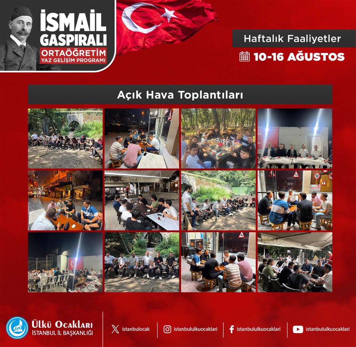 Aalparslandogan's tweet photo. Ülkü Ocakları İstanbul İl Başkanlığı olarak, Ülkü Ocakları Genel Merkezimizin öncülüğünde gerçekleştirdiğimiz “İsmail Gaspıralı Ortaöğretim Yaz Gelişim Programı” Ağustos ayı boyunca tüm hızıyla devam ediyor! ✨

Eğitim-öğretim dönemi öncesinde yaz tatilini verimli geçirmek isteyen tüm ortaöğretimli kardeşlerimizi bekliyoruz. 🇹🇷
