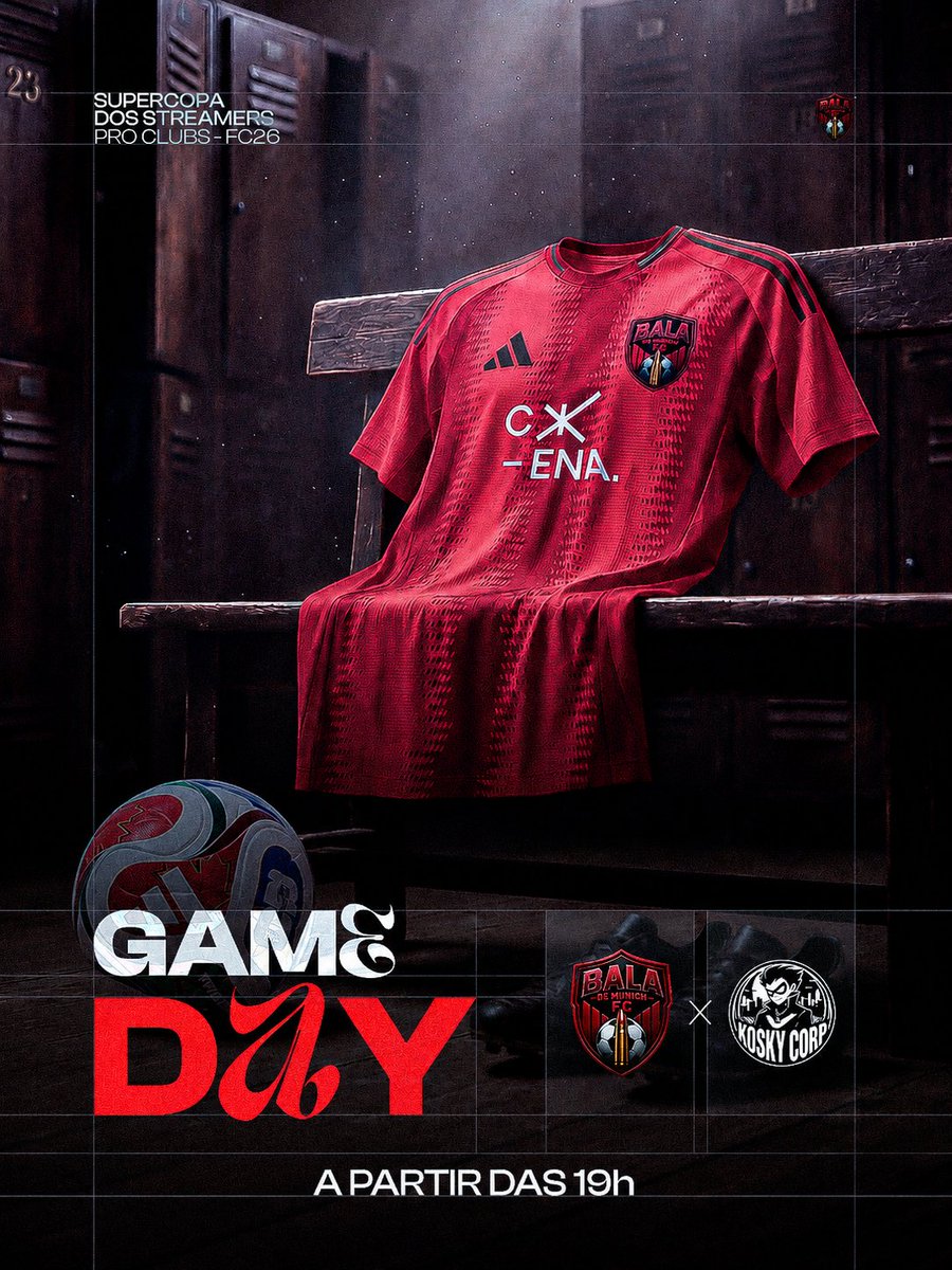 Balademunich's tweet photo. 🚨 É HOJE! BALA DE MUNICH X KOSKY CORP 🚨

Mais um desafio pela frente e dessa vez o Bala vai ter que mostrar sua força dentro de campo. ⚽🔥

A partida promete ser daquele jeito: jogo pegado, muita resenha e zero espaço pra vacilo. 👀

Bora, Bala!

Links das lives na Bio!! https://t.co/t7HMb9XlXb