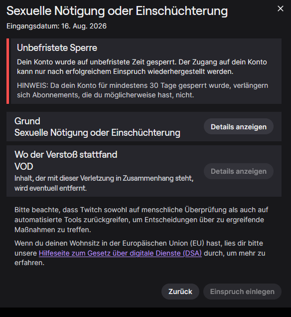 Daddy_Luziffer's tweet photo. So they accuse me of sexual abuse but dont show the scene? I was playing league of legends ranked and occasionally chatted with my stream chat, wtf is this???
I guess we are going to kick... https://t.co/7my1CMWQqP