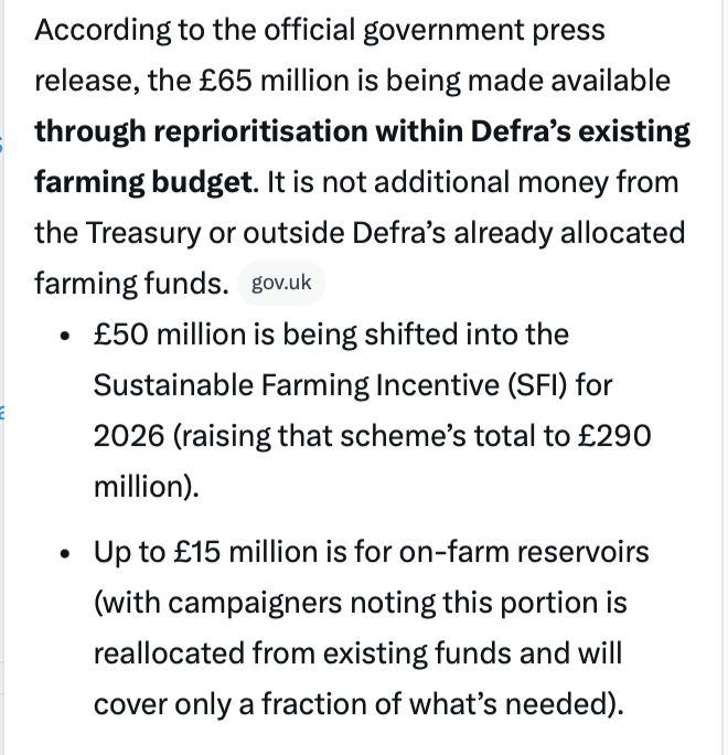 D_Raval's tweet photo. Burnham is the repacking king and the media fall for this trick every single time!
Headline: "Burnham unveils £65m for drought-hit farmers"
Truth: No NEW money, just existing DEFRA money shifted around.

I've lost track of the number of times the media have Burnham get away with this. They need to be more accurate and not do Burnha's PR for him.
#BrokenMedia