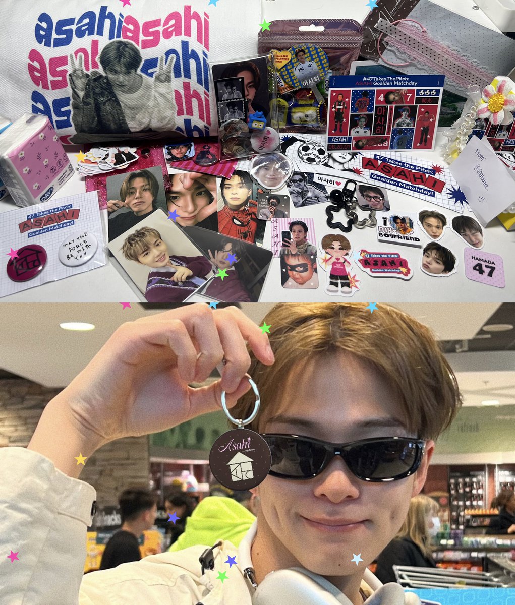 asaii47's tweet photo. they’re home !! thank you for the freebies full with love 🩵 

congrats admins for the successful event 🥹 &amp; tysm sponsor for the free drinks 🫶🏻 

@no47ash #47TakesThePitch ⚽️ https://t.co/7rtJ4VLwcP