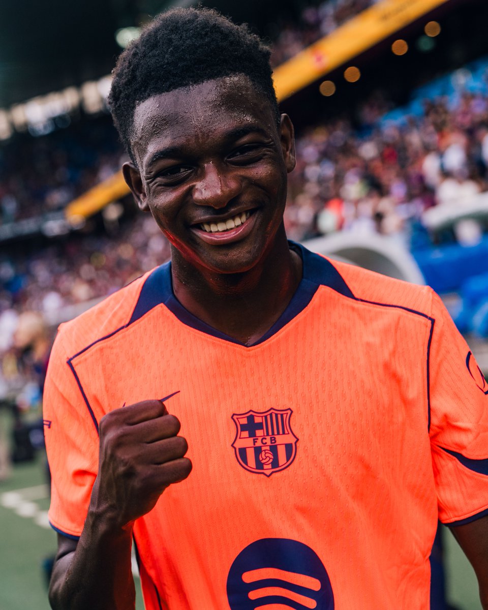 FCBarcelona's tweet photo. Score your first Barça goal.
Decide one isn’t enough.
Score another.
All in two minutes.

Bisiwu things. https://t.co/LR8RfOkbFo