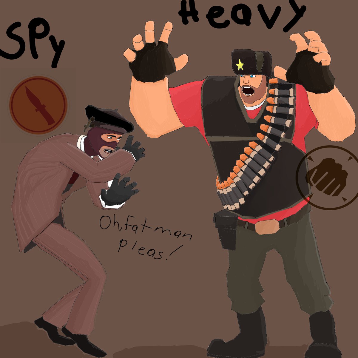LocoHuero1's tweet photo. aqui un dibujito del heavy y el spy de tf2 epsero les guste / A little TF2 fanart of Heavy and Spy! Hope you like it! #artㅤㅤㅤㅤ #tf2 https://t.co/qddnLpvcn0
