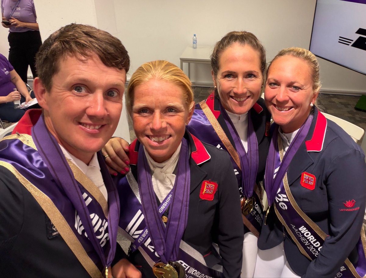 FEI_Global's tweet photo. WORLD CHAMPIONS! 🏆🇬🇧

Team Great Britain have done it! 🥇✨

A golden moment for a team who gave us an unforgettable FEI Eventing World Championship. ❤️

World Champions. What a team. What a moment. 🏆🔥

@BEventing @BritEquestrian 

#FEI #FEIWorldChampionships #Aachen2026 #YearsInTheMaking #MomentsOfGlory
