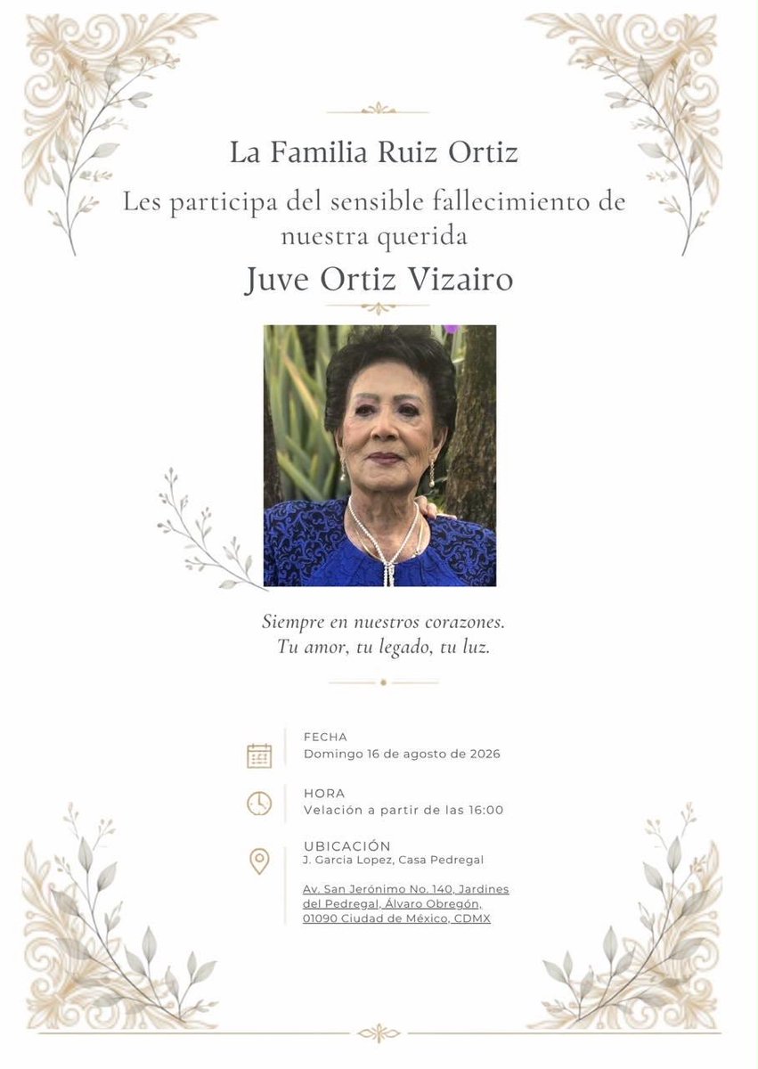 reddelistmo's tweet photo. Fuerte y solidario abrazo querido amigo @ulisesruizor ante el deceso de tu señora madre Doña Juve Ortiz Vizairo Descanse en paz. https://t.co/3wqGYLwtZ7