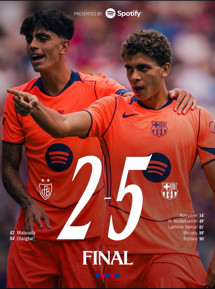 Apolocule9's tweet photo. 💙❤️ VICTORIA DEL BARCELONA 5-2 BASEL. Con goles de Adeyemi, H.Abdelkarim, 2x Bisiwu y Lamine Yamal. ¿Opiniones? https://t.co/jnUXcyvPxf