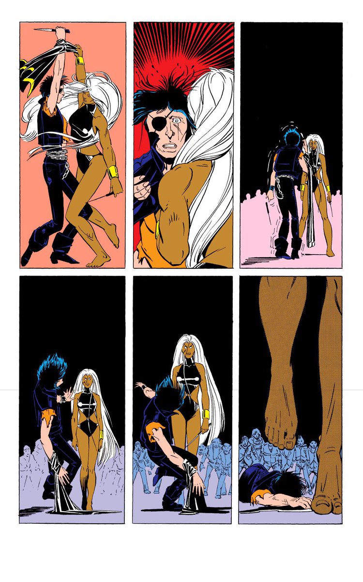 ThewildstormKAS's tweet photo. Who created this narrative that Storm is darkest of dark skinned only? I believe this was created because people wanted to strip Storm of her African American heritage. Which is why you see people thinking Storm originated from Africa and is African only. (Which is a form is racism/colorism because not everyone in Africa is deepest shade of dark skinned). Storm debuted as “brown skinned” since y’all wanna use this term. She has switch between “brown skinned and “dark skinned” through out the decades. As long as there’s a fully black woman who is either playing her what’s the issue?