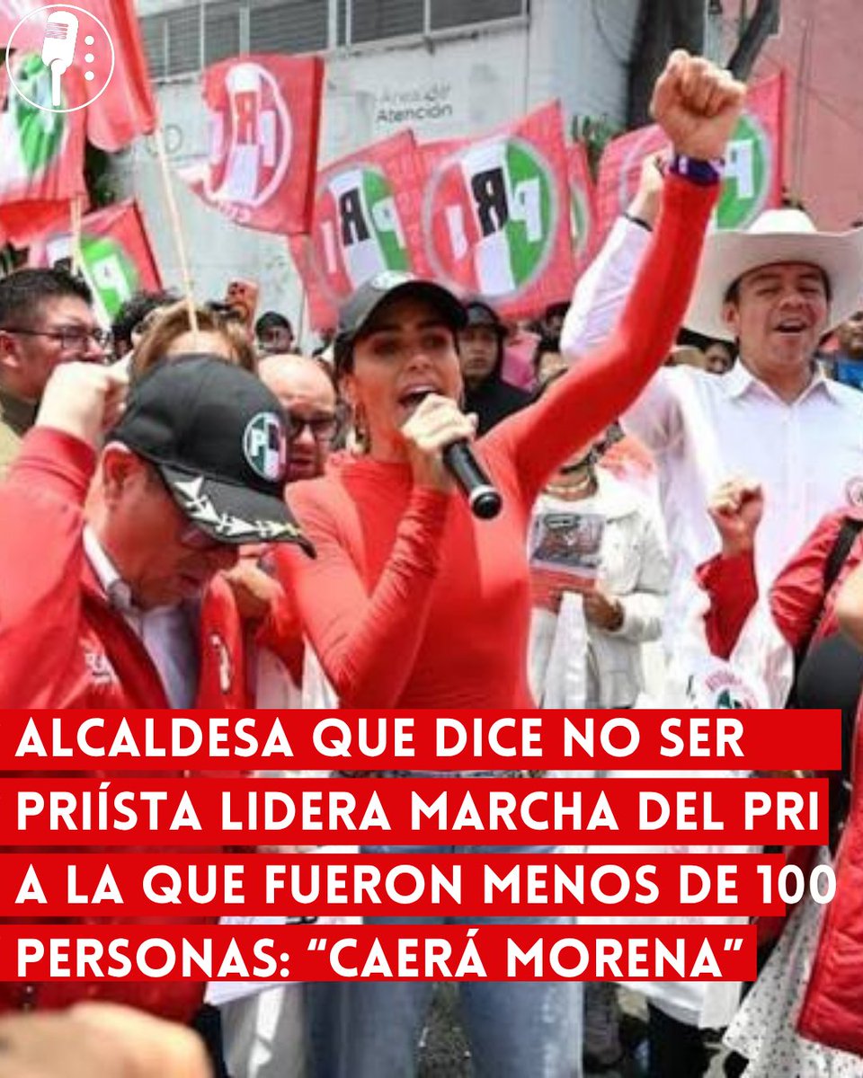 YosoyPedrero's tweet photo. 🚨OJO: ALCALDESA QUE DICE NO SER PRIÍSTA LIDERA MARCHA DEL PRI A LA QUE FUERON MENOS DE 100 PERSONAS: “CAERÁ MORENA”
Alessandra Rojo de la Vega, alcaldesa de Cuauhtémoc, participó en una movilización convocada por simpatizantes del PRI, pese a que públicamente ha sostenido que no pertenece a ningún partido político. Durante la marcha, algunos asistentes lanzaron consignas contra Morena y aseguraron que el priismo volverá a competir por el poder.
La convocatoria, sin embargo, mostró un alcance bastante reducido. La movilización reunió a menos de un centenar de personas, una cifra que contrasta con el discurso de fuerza política y con las afirmaciones de algunos participantes, quienes aseguraron que este tipo de acciones servirán para derrotar a Morena en futuras elecciones.
La presencia de Rojo de la Vega también resulta llamativa por su discurso de independencia partidista. Aunque llegó a la alcaldía respaldada por una alianza opositora, en distintas ocasiones ha marcado distancia de los partidos políticos, por lo que encabezar una marcha identificada abiertamente con el PRI vuelve a poner en duda qué tan apartidista es realmente su proyecto.
Más que demostrar un gran músculo político, la movilización terminó exhibiendo las dificultades que enfrenta el PRI para recuperar presencia entre la ciudadanía. Si la apuesta opositora para derrotar a Morena depende de concentraciones que no logran reunir ni a cien personas, todavía queda un largo camino para convertir las consignas en respaldo electoral.
