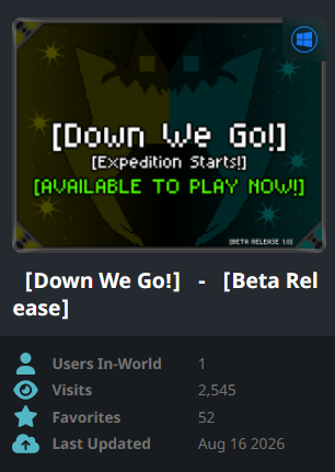 konstak05's tweet photo. [Down We Go!] has officially been approved out of labs! Thank you to everyone who took the time to work together to get it accepted as a fully fledged world! 

More updates coming in the near future! Stay Tuned!

#VRChat #TerrorsOfNowhere #DownWeGo #ToN https://t.co/Xmmhfczxil