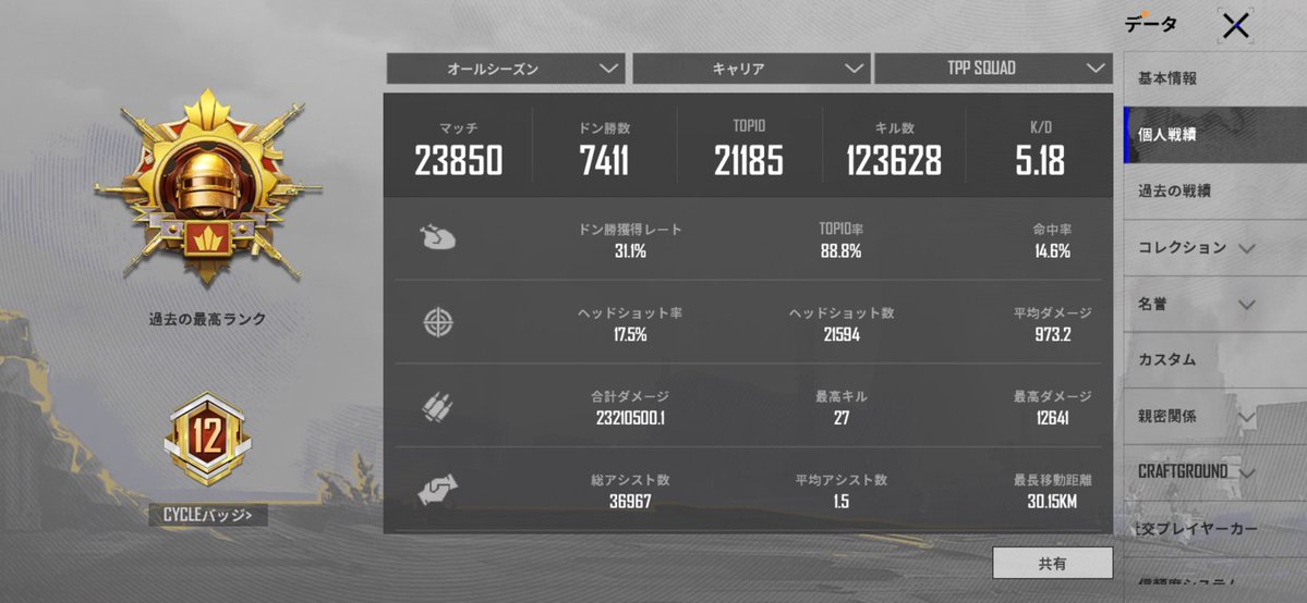 yudayanDP's tweet photo. 遂にっっ！やっとキャラクターレベル100に到達することが出来ましたっっ！
8年間やって来て唯一の目標を達成することができて良かったです！マッチ数も凄いことになってますが笑笑！
お祝いとして、いいねやリポストしてくれるととても嬉しいです！ https://t.co/mpBHfTPJNS