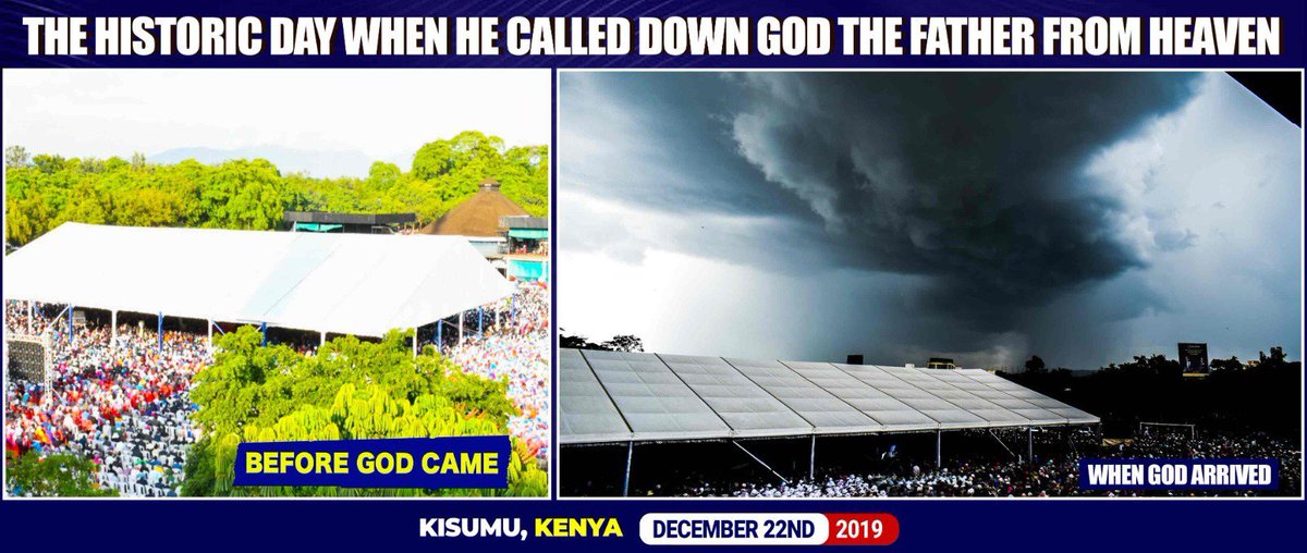GraceOmond014's tweet photo. The Most Historic Day when The Lord God Almighty descended down in A very Huge Dreadful Cloud in Kisumu. To reveal His servant Prophet Dr David Owuor.

In December 22nd 2019.

#CloudOfGod https://t.co/LftPL4YSOY