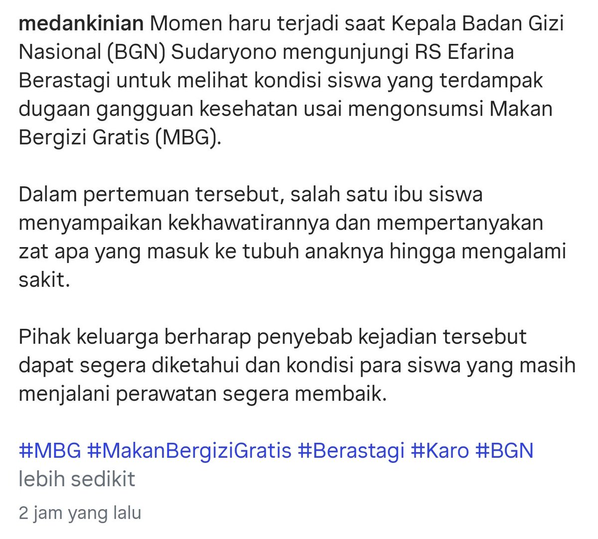 menuembegejelek's tweet photo. Panjang umur perjuangan, panjang umur perlawanan, panjang umur kasih sayang🔥

BGN sebaiknya berhenti main-main dengan keselamatan dan kesehatan para penerima manfaat, terutama anak-anak. Marah dan protesnya Ibu ini seharusnya menjadi tamparan keras untuk si pongah sudaryono.

Ia tidak hanya marah karena BGN telah meracuni anaknya. Ia marah sebab BGN menghancur-leburkan kepercayaannya. Marah karena tersadar, buah hati kesayangannya, diracun oleh lembaga negara yang mulanya ia percayai untuk memberikan panganan dan nutrisi terbaik.

Dear, BGN. Jangan kalian pikir Ibu-Ibu yang semarah ini hanya satu - dua Ibu saja. Jika esok, lusa, atau kapan hari kalian masih terus birahi meracuni puluhan hingga ratusan anak-anak, maka tamatlah sudah riwayat kalian. Nama baik sudaryono, nama baik presiden, nama baik seluruh pegawai kubangan lumpur (SPPG), juga akan berdampak.

Just wait and see. Ah, iya, betul. Just wait and see. Sebab toh kalian memang tidak ada ke arah berbenah sama sekali.