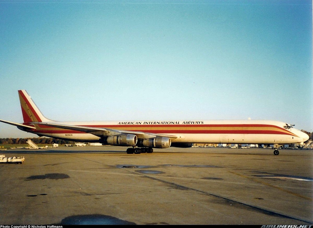 n194at's tweet photo. American International Airways
Douglas DC-8-61(F) N816CKย
HUF/KHUF Terre Haute Regional Airport
October 1996
My photo
Jumpseated on her HUF-ORD, HUF-SEA and HUF-ATL-HUF in 1996
#AvGeek #Aviation #Airline #AvGeeks #Douglas #DC8 #HUF #TerreHaute #AIA #Kalitta @TeamKalitta ๐บ๐ธ https://t.co/0hDM4scxBv