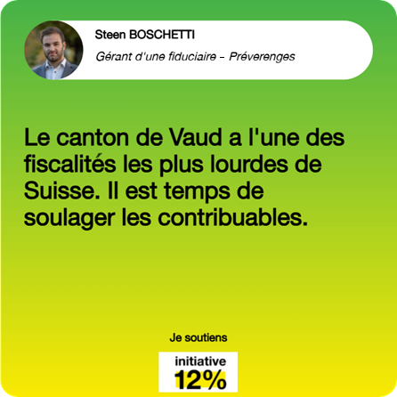 BoschettiSteen's tweet photo. Le 27 septembre nous voterons sur l'Initiative 12 %.

Vaud est l'un des cantons avec la fiscalité la plus lourde. Il est temps de soulager les contribuables.

L'initiative permettra un travail et une réflexion de fond sur les tâches et l'efficience de l'Etat #VDvote https://t.co/OVTTlWPlTL