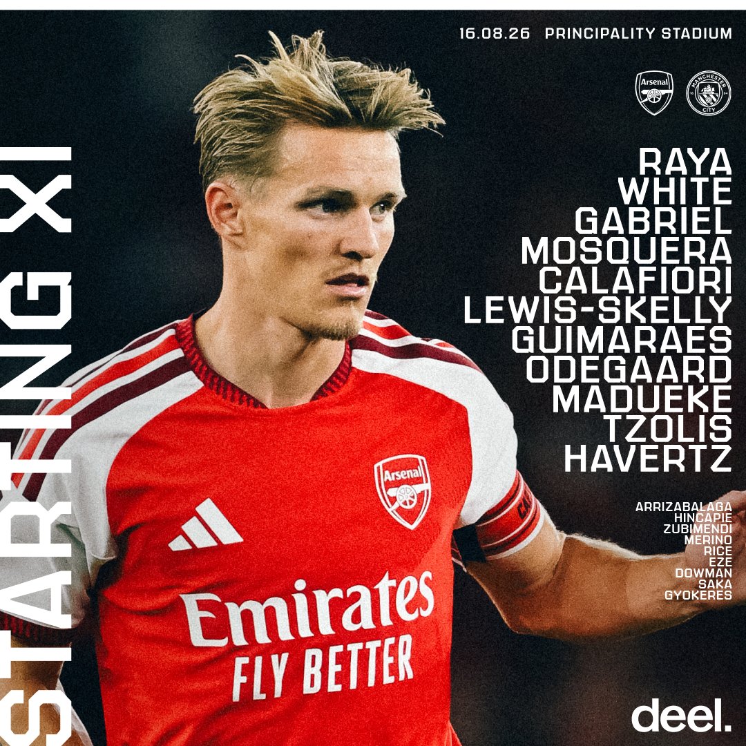 Arsenal's tweet photo. 🔴 𝗧𝗘𝗔𝗠𝙉𝙀𝙒𝙎 ⚪️

Mikel names a strong starting XI 👊

🤝Presented by @deel https://t.co/bckDyMazRo